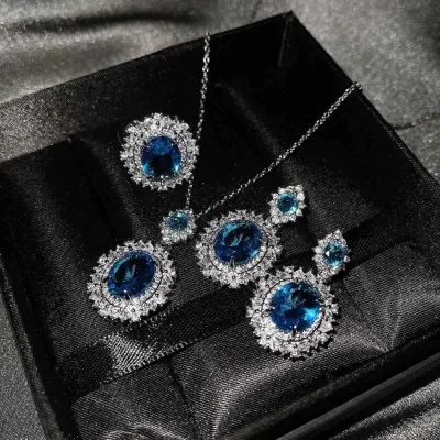 Sparkling Diamonds Cut Zircon Trendy Jewelry Set (4 pcs)